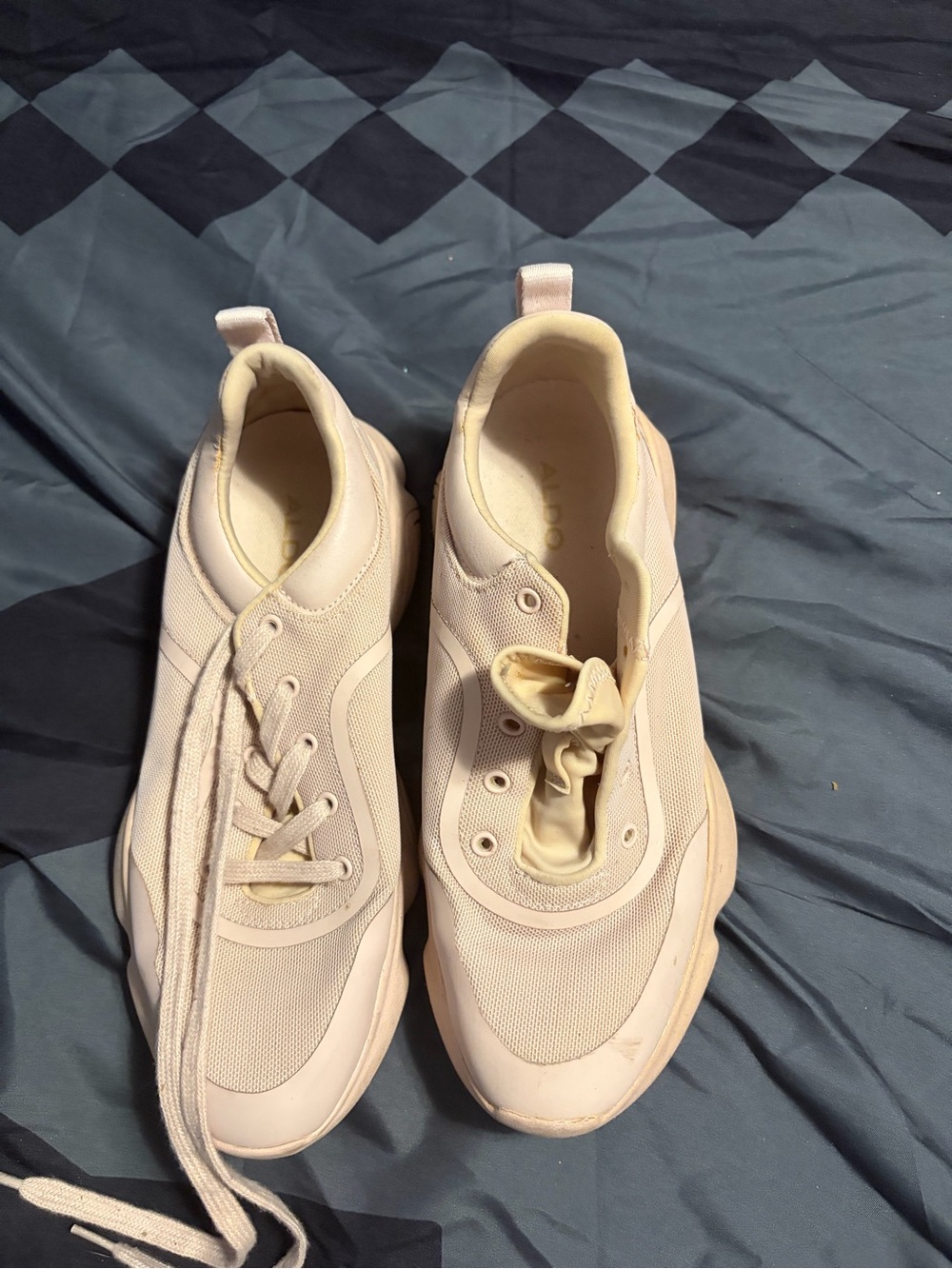 Aldo Women's Cream Mesh Sneakers - Neutral Casual Style